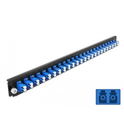 Panel frontowy 19" 24-portowy LC Duplex niebieski Delock 43357