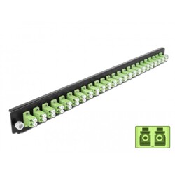 Panel frontowy 19" 24-portowy LC Duplex limonkowy Delock 43362