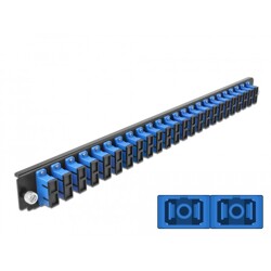 Panel frontowy 19" 24-portowy SC Duplex niebieski Delock 43363