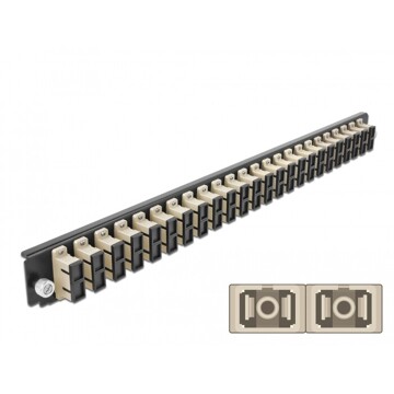 Panel frontowy 19" 24-portowy SC Duplex beżowy Delock 43365