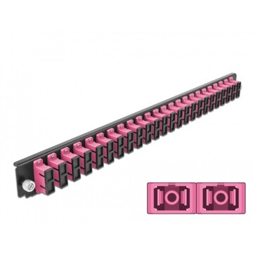 Panel frontowy 19" 24-portowy SC Duplex fioletowy Delock 43367