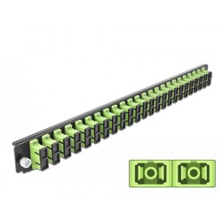Panel frontowy 19" 24-portowy SC Duplex limonkowy Delock 43368