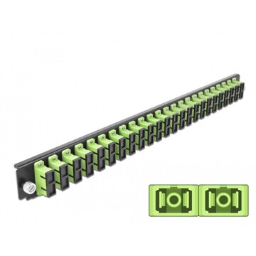 Panel frontowy 19" 24-portowy SC Duplex limonkowy Delock 43368