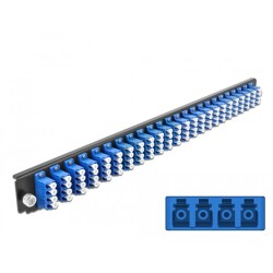 Panel frontowy 19" 24-portowy LC Quad niebieski Delock 43369