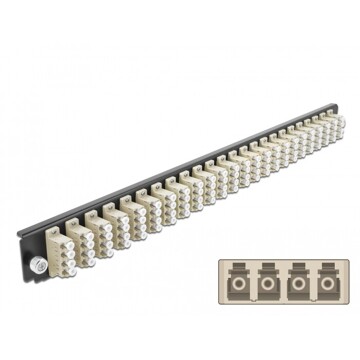 Panel frontowy 19" 24-portowy LC Quad beżowy Delock 43371