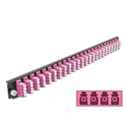 Panel frontowy 19" 24-portowy LC Quad fioletowy Delock 43373