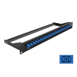 Panel frontowy optyczny 19" 24-portowy SC Simplex niebieski Delock 43380