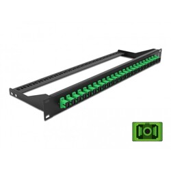 Panel frontowy optyczny 19" 24-portowy SC Simplex zielony Delock 43381