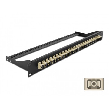 Panel frontowy optyczny 19" 24-portowy SC Simplex beżowy Delock 43382
