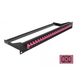 Panel frontowy optyczny 19" 24-portowy SC Simplex fioletowy Delock 43384