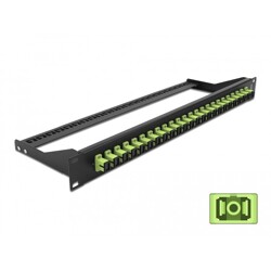 Panel frontowy optyczny 19" 24-portowy SC Simplex limonkowy Delock 43385