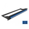 Panel frontowy optyczny 19&quot; 24-portowy LC Duplex niebieski Delock 43386