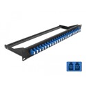 Panel frontowy optyczny 19" 24-portowy LC Duplex niebieski Delock 43386