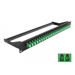 Panel frontowy optyczny 19" 24-portowy LC Duplex zielony Delock 43387