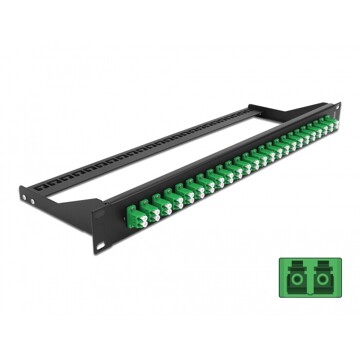 Panel frontowy optyczny 19" 24-portowy LC Duplex zielony Delock 43387