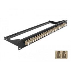 Panel frontowy optyczny 19" 24-portowy LC Duplex beżowy Delock 43388