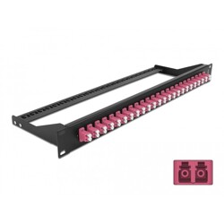 Panel frontowy optyczny 19" 24-portowy LC Duplex fioletowy Delock 43390