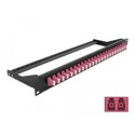 Panel frontowy optyczny 19" 24-portowy LC Duplex fioletowy Delock 43390