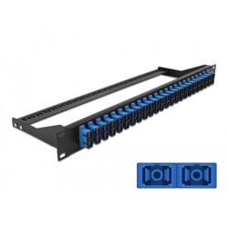 Panel frontowy optyczny 19" 24-portowy SC Duplex niebieski Delock 43392
