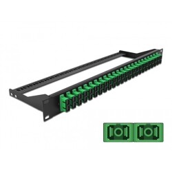 Panel frontowy optyczny 19" 24-portowy SC Duplex zielony Delock 43393