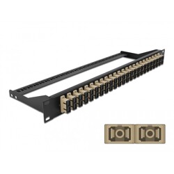 Panel frontowy optyczny 19" 24-portowy SC Duplex beżowy Delock 43394