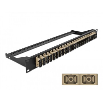 Panel frontowy optyczny 19" 24-portowy SC Duplex beżowy Delock 43394