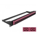 Panel frontowy optyczny 19" 24-portowy SC Duplex fioletowy Delock 43396