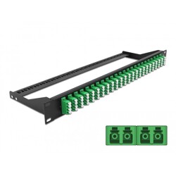 Panel frontowy optyczny 19" 24-portowy LC Quad zielony Delock 43399