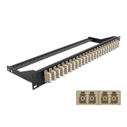 Panel frontowy optyczny 19" 24-portowy LC Quad beżowy Delock 43400