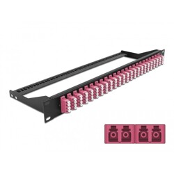 Panel frontowy optyczny 19" 24-portowy LC Quad fioletowy Delock 43403