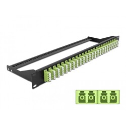 Panel frontowy optyczny 19" 24-portowy LC Quad limonkowy Delock 43404