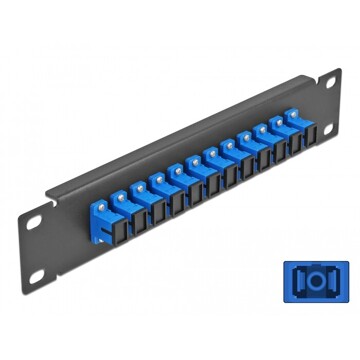 Krosownica światłowodowa 10" 12-portowa SC Simplex 1U czarna Delock 66760