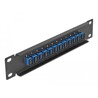 Krosownica światłowodowa 10" 12-portowa SC Simplex 1U czarna Delock 66760