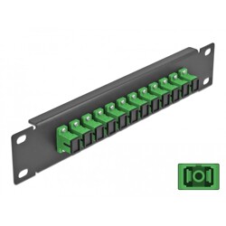 Krosownica światłowodowa 10" 12-portowa SC Simplex 1U zielona Delock 66761