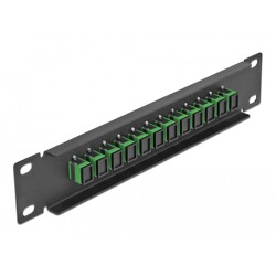 Krosownica światłowodowa 10" 12-portowa SC Simplex 1U zielona Delock 66761