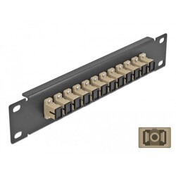 Krosownica światłowodowa 10" 12-portowa SC Simplex 1U beżowa Delock 66762