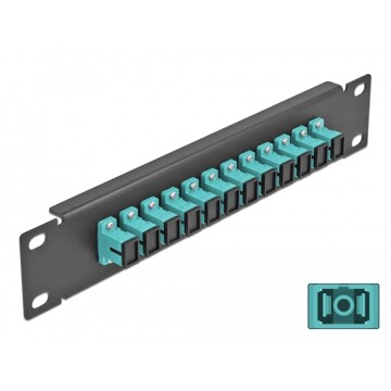 Krosownica światłowodowa 10" 12-portowa SC Simplex 1U morska Delock 66763