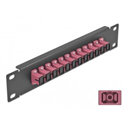 Krosownica światłowodowa 10" 12-portowa SC Simplex 1U fioletowa Delock 66764