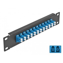 Krosownica światłowodowa 10" 12-portowa LC Duplex 1U czarna Delock 66765