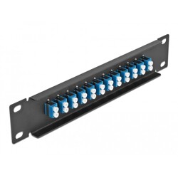 Krosownica światłowodowa 10" 12-portowa LC Duplex 1U czarna Delock 66765