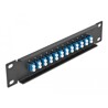 Krosownica światłowodowa 10" 12-portowa LC Duplex 1U czarna Delock 66765