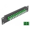 Krosownica światłowodowa 10&quot; 12-portowa LC Duplex 1U zielona Delock 66766