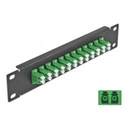 Krosownica światłowodowa 10" 12-portowa LC Duplex 1U zielona Delock 66766