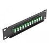 Krosownica światłowodowa 10&quot; 12-portowa LC Duplex 1U zielona Delock 66766