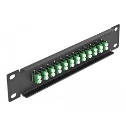 Krosownica światłowodowa 10" 12-portowa LC Duplex 1U zielona Delock 66766