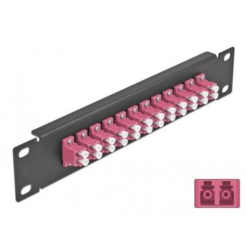 Krosownica światłowodowa 10" 12-portowa LC Duplex 1U fioletowa Delock 66769