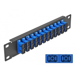 Krosownica światłowodowa 10" 12-portowa SC Duplex 1U czarna Delock 66771