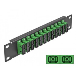 Krosownica światłowodowa 10" 12-portowa SC Duplex 1U zielona Delock 66772