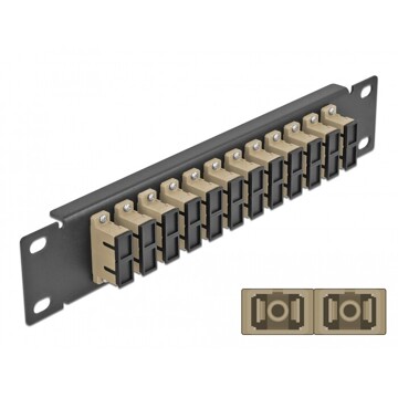 Krosownica światłowodowa 10" 12-portowa SC Duplex 1U beżowa Delock 66773