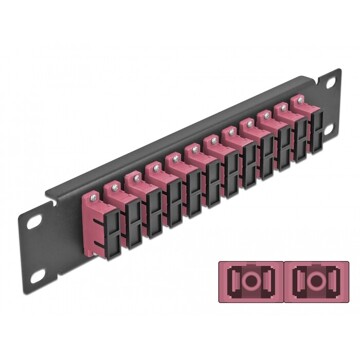 Krosownica światłowodowa 10" 12-portowa SC Duplex 1U fioletowa Delock 66775